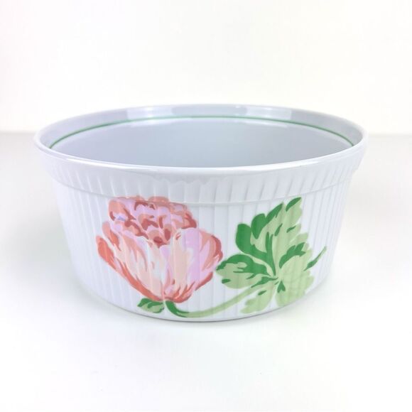 Philippe Deshoulieres Porcelaine Bouquet Flowers France Casserole Baking Dish - Picture 2 of 8